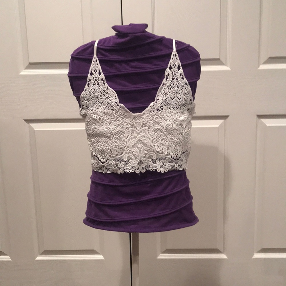 White lace crop top
